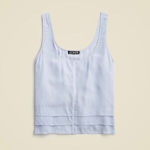 NWOT! J. Crew Drapey tiered top in crepe de chine - Color: Light Lakeshore